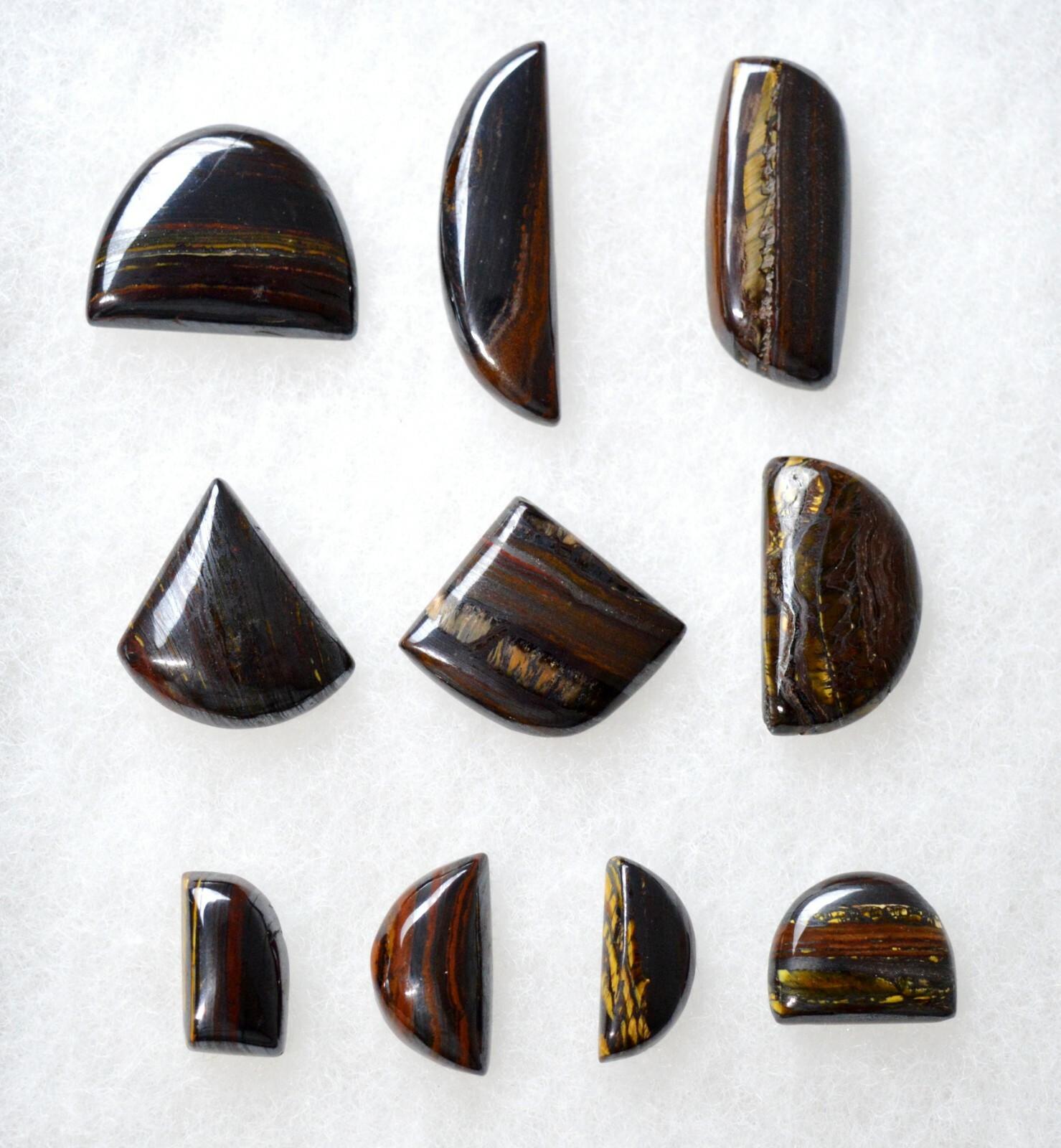 Oeil de fer cabochon pierre naturelle de lithothérapie lot de 10 pièces 264 carats BI46
