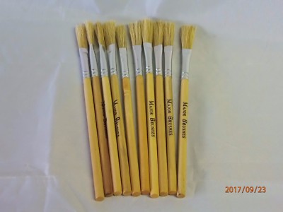Major Pinsel flache Spitze Schweineborsten Klebepaste Bastelbürste Dübelgriff 10er Pack