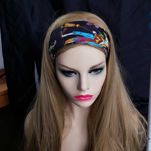Black Skulls Crossbones Headband Hairband Bandana Hair Tie Band Pirate Costume E - Foto 5