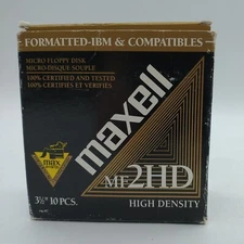 Maxell 13 Double Sided MF 2HD 3.5" High Density Micro Floppy Disk Formatted IBM