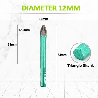 3pcs 5-12mm Dry Diamond Drilling Core Bits Hole Saw for Tile Ceramic Concrete