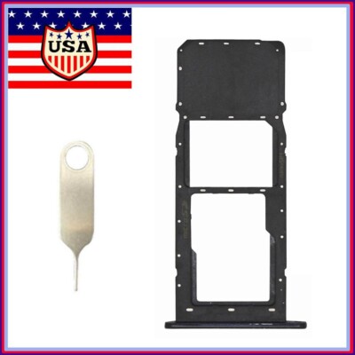 BALCK SIM + Micro SD Card Tray Holder Slot Free Pin For LG K61 Q630UM USA
