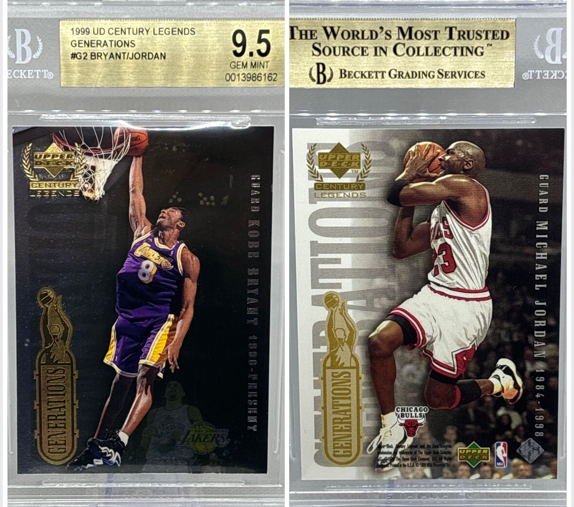 1998-99 UD Century Legends Generations Kobe Bryant Michael 1998-99 UD Century Legends Generations Kobe Bryant Michael