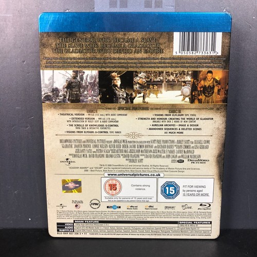 GLADIATOR (UNIVERSAL STUDIOS) 2-DISC COLLECTOR'S EDITION STEELBOOK BLU-RAY - Picture 2 of 19
