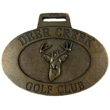 Deer Creek Golf Club Bag Tag Brass Finish 2.7X2” PGA Masters