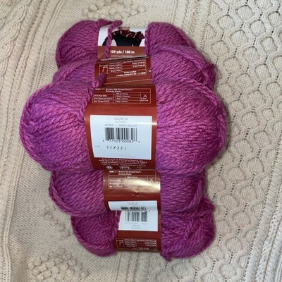 Lot Of 6 Loops & Threads Charisma Yarn-Fuchsia Dark Pink 109 Yards Ea