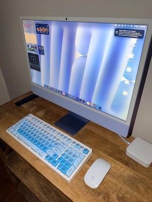 2024 Apple iMac 24'' M4 8 Core 4.5GHz 16GB RAM 256GB SSD Blue MWUF3LL/A