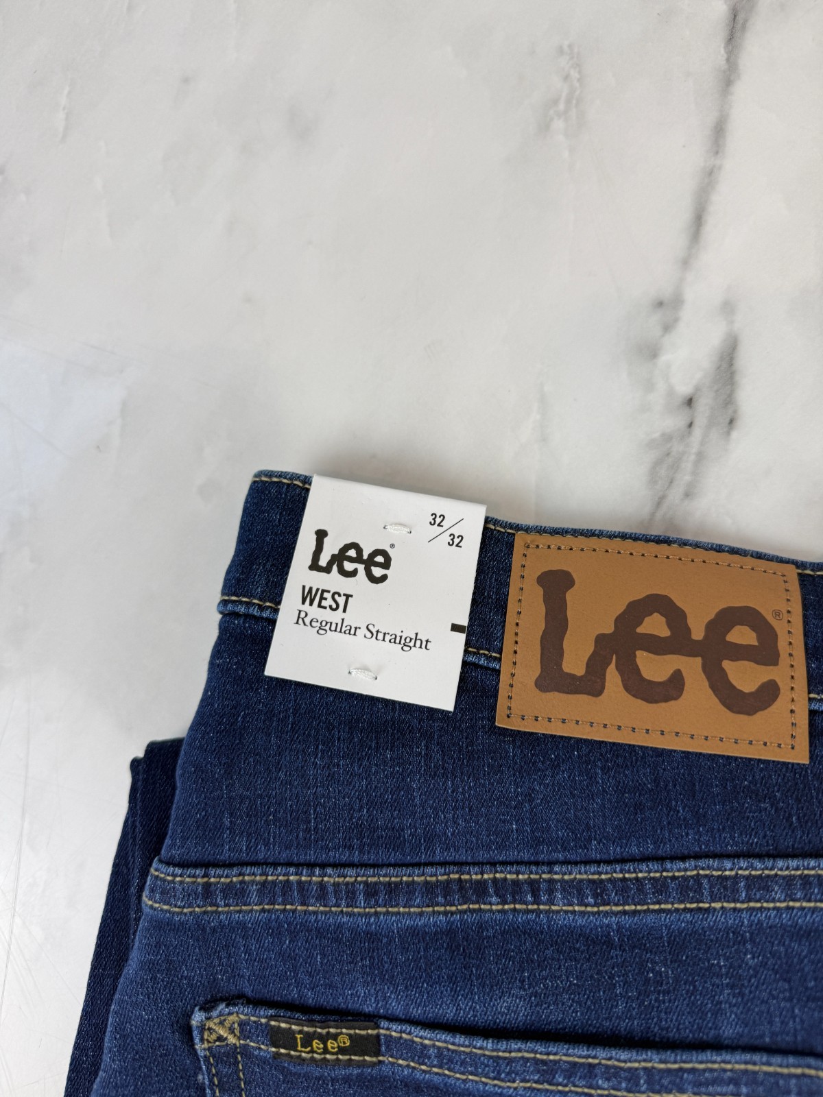 Lee West Mens Regular Straight Fit Stretch Jeans Rhythm Blue W32 L32 BNWT image 10