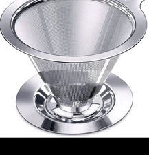 Pour over Coffee Dripper, Slow Drip Paperless Coffee Filter, Stainless Steel 