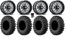 ITP Momentum 14" Wheels Milled 28" MotoRavage XLTires Sportsman 550 850 1000