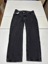 Vintage Levi  s 501 Jeans 36x30 Black Original Straight Leg Button Fly Grunge Y2K