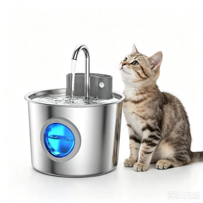 Katzenbrunnen kabellos 2,2L Trinkbrunnen für Katzen mit 4000-mAh-Lithium-Akku