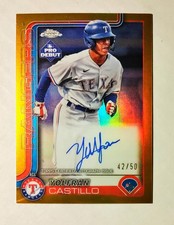 Yolfran Castillo 2025 Topps Pro Debut AUTO GOLD REFRACTOR 42/50 Chrome Raw RC S6