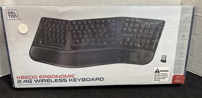 Delton KB200 Ergonomic 2.4G Wireless Keyboard - Black