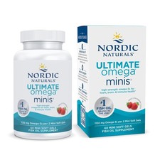 Nordic Naturals Ultimate Omega Minis, Strawberry Flavor - 60 Minis Soft Gels