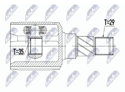 Original NTY Gelenksatz Antriebswelle NPW-CH-075 für Tesla