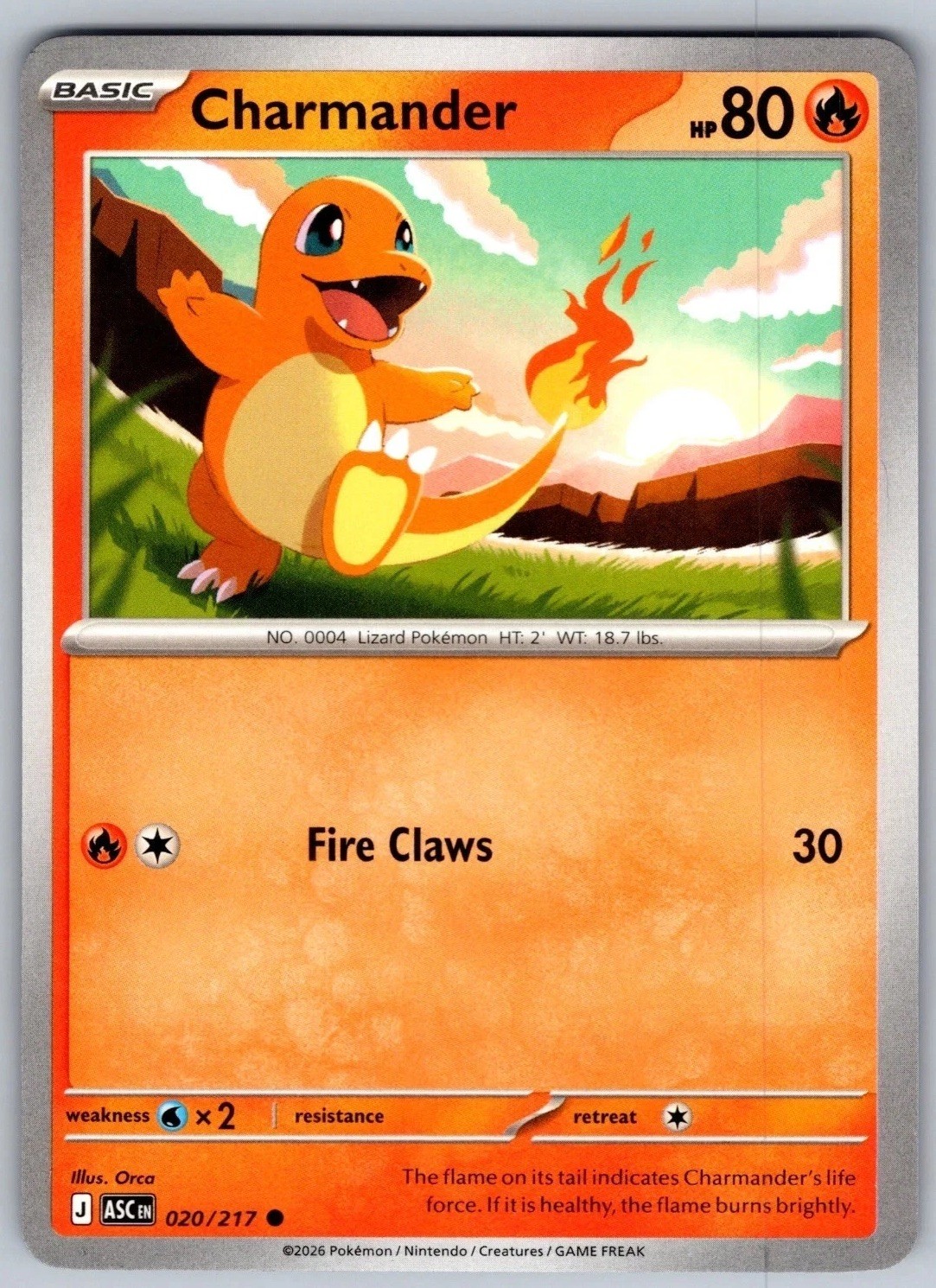 Charmander - 020/217 - Pokemon TCG - Ascended Heroes - (ASC EN)