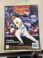 1992 New York Yankees Yearbook Don Mattingly signed George Steinbrenner Rare