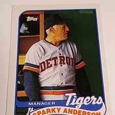 Topps 1989 Sparky Anderson #193 Detroit Tigers Checklist Baseball Card