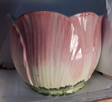 vintage tulip shaped plant  container clay ea...