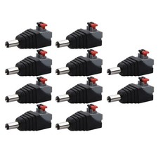 10PCS Male DC Power Jack Adapter Plug 5.5mm x 2.1mm For CCTV LED Strip Light 