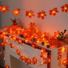 1 piece Leaf String 10/20  LED Lights Battery Operated Waterproof For Halloween