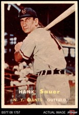 1957 Topps #197 Hank Sauer Giants 7.5 - NM+