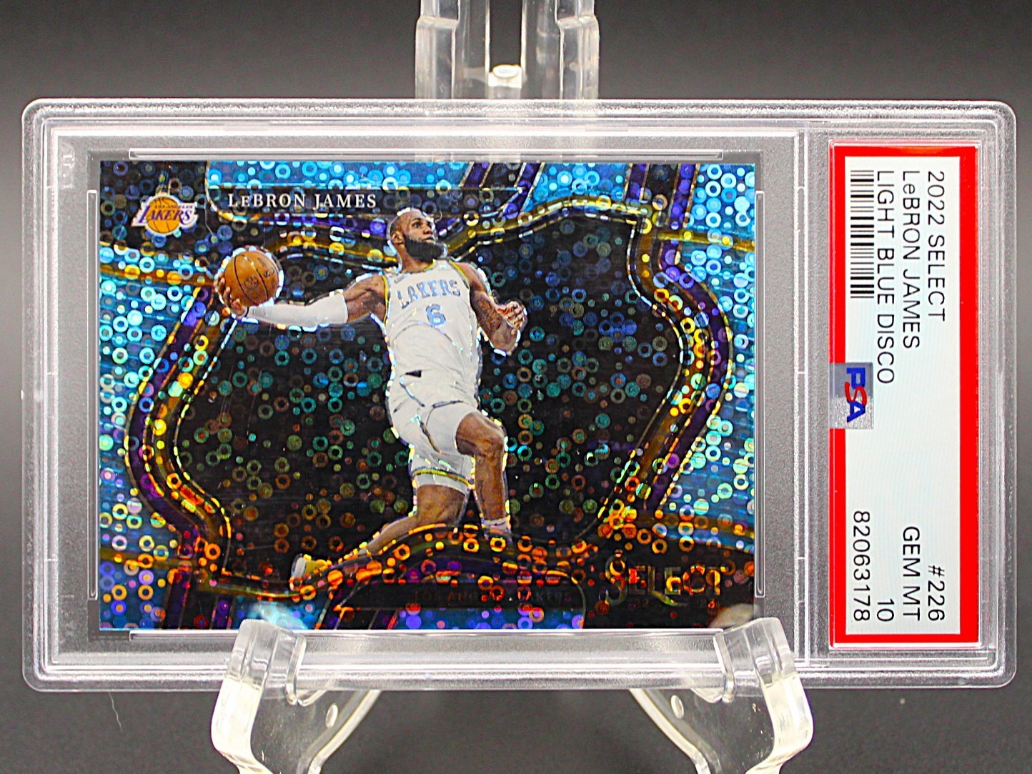 💎PSA 10 GEM MT 2022-23 Select Courtside LEBRON JAMES Light Blue Disco Prizm /99