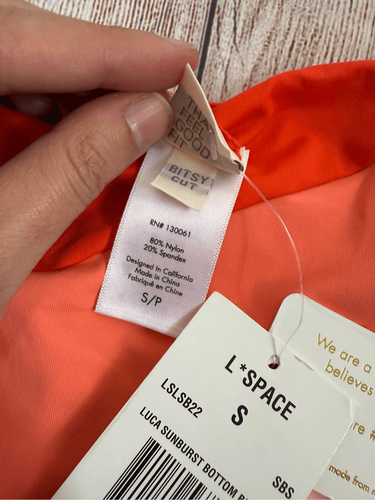 Neu mit Etikett L Space Luca Bikinihose Sunbeam hoher Bund hell UVP 106 $ - Bild 7 von 13