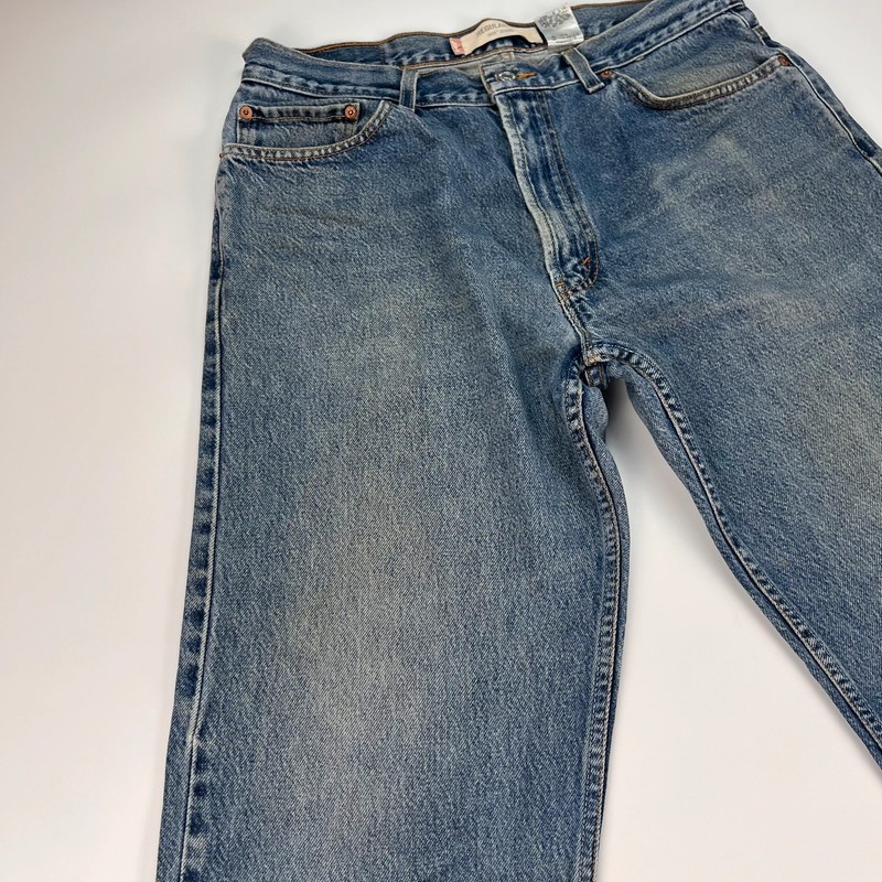 Levis 505 Jeans Mens W36 L34 Blue Regular Fit Denim Trousers Premium 100% Cotton image 3