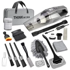  Car Cleaning Kit, Car Vacuum Kit Car Interior Detailing Kit with 8000PA Gray