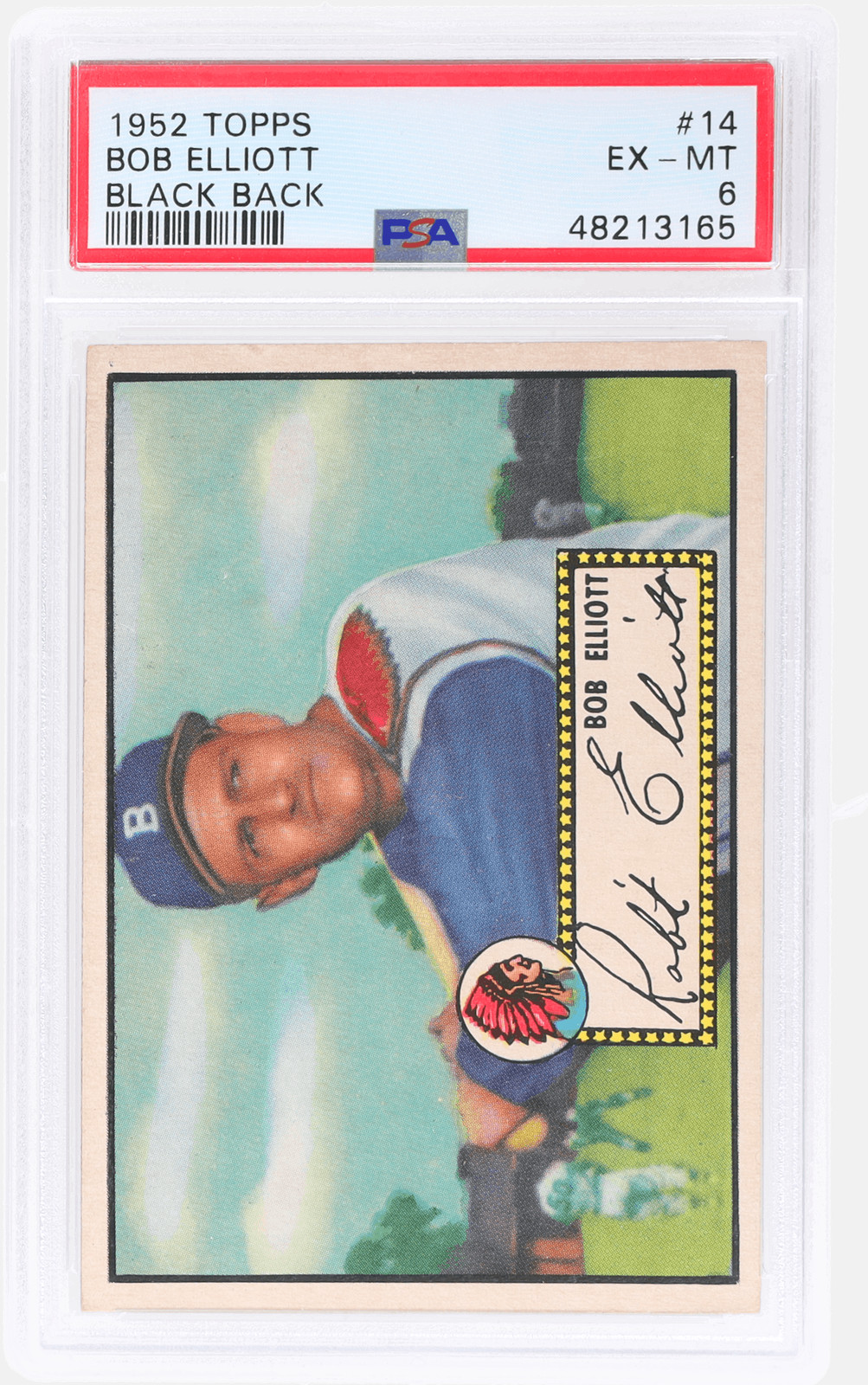 1952 Topps Bob Elliott Black Back #14A PSA 6