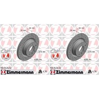 2X Zimmermann Sport Bremsscheiben 300Mm Gelocht Hinten Passend FüR BMW 1 3