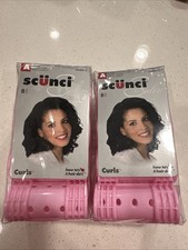 2-NOS 2001 VTG Scunci Salon All Hair Magnetic Rollers Curlers Pack Of 8 18480A