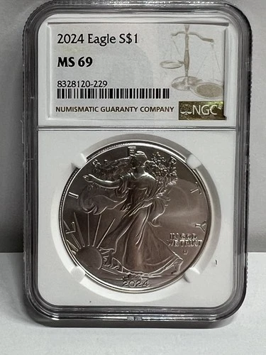 2024 American Silver Eagle $1 NGC MS69 Bullion Coin 1oz .999 Fine Silver