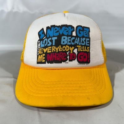 Vintage I Never Get Lost Everybody Tells Me Where To Go SnapBack Rope Mesh Hat N