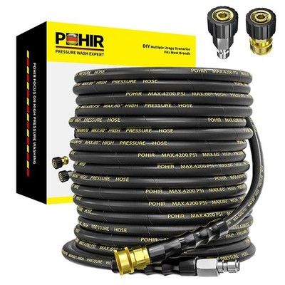 Pressure Washer Hose 70ft with 3/8'' Quick Connector, High Tensile Wire Braide...