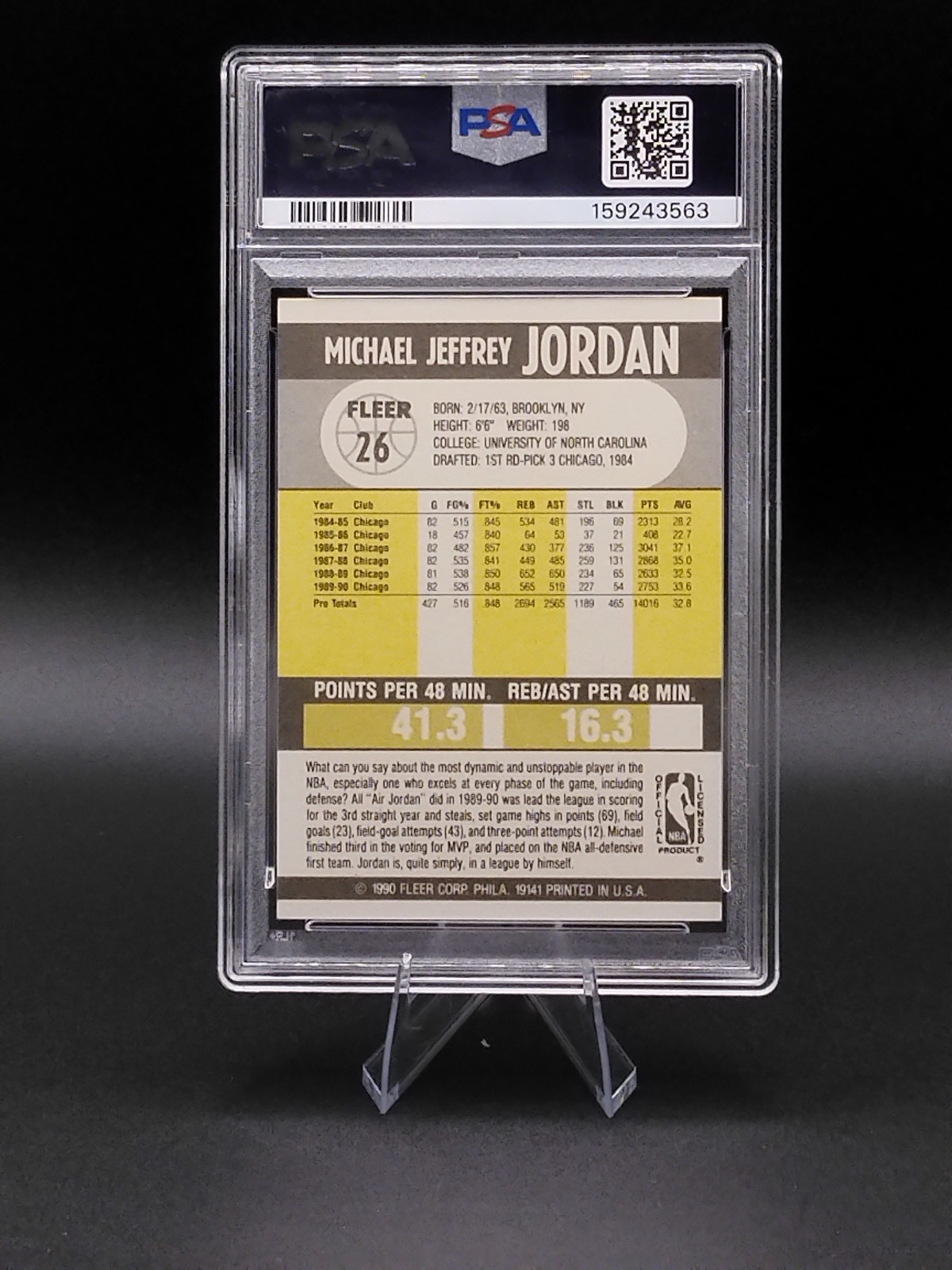 🐐🔥1990-91 Fleer - Michael Jordan #26 PSA 8  view 2