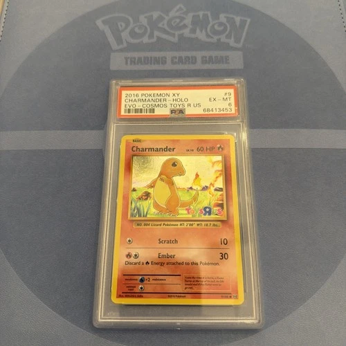 Rare 2016 POKEMON TCG Graded Stamped Promo TOYS R US #9 CHARMANDER HOLO PSA 6