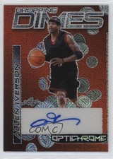 2022-23 Leaf Optichrome Dropping Dimes Red Mojo 1/1 Allen Iverson Auto HOF v9t