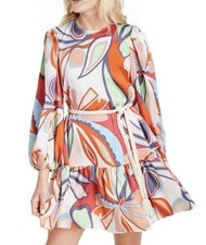 ALEXIS For Target Mixed Floral Long Sleeve  Ruffle Dress Size Small