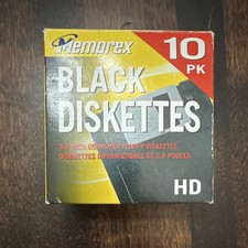 Memorex 3.5 Inch Black Floppy Diskettes 1.44MB Recordable 10 Pack Box