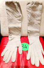 1890 Antichi GUANTI Lunghi Donna  In Morbida Pelle Chiara  Capretto Guanto Nuovi