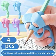 4x Soft Rubber Pen Grip Corrector Writing Aid Posture Trainer Handwriting Tool