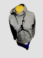 Nike Jordan Jumpman Logo Fleece Hoodie Men's Size M Grey/Black