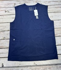 FIGS Technical Collection Womens Smock Scrub Top Navy Blue Size L Stretch NWT