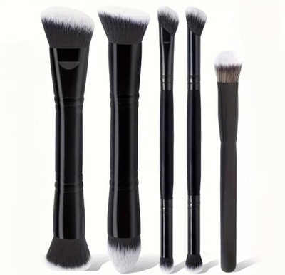 5-teiliges professionelles doppelseitiges Make-up-Pinsel-Set, Nylonborsten