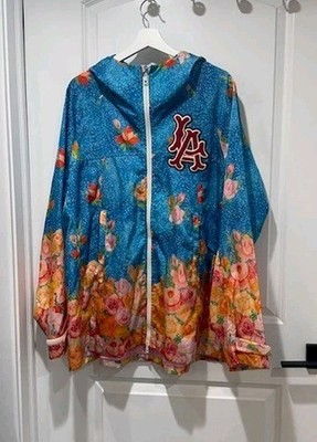 RARE Gucci x MLB LA Dodgers Windbreaker Jacket Floral Manga Chikae Ide Blue EU42