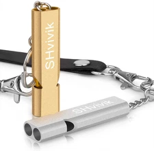 Emergency Whistle, 2PCS Premium Safety Survival Whistles with Lanyard Keychain,