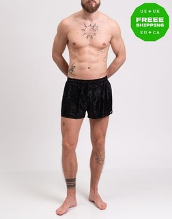 RRP€390 VERSACE Swim Shorts Size 5 L Black Filigree Pattern Made in Italy